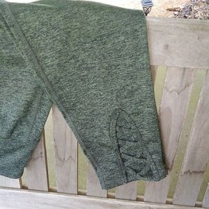 torrid Olive Green Cropped Pants with Lattice Ankle Detail